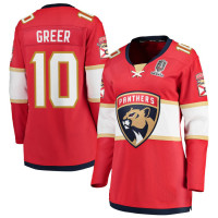 Florida Panthers #10 A.J. Greer Women's Home 2024 Stanley Cup Champions Breakaway Red Jersey