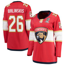 Florida Panthers #26 Uvis Balinskis Women's Home 2024 Stanley Cup Champions Breakaway Red Jersey