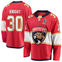 Youth Florida Panthers #30 Spencer Knight Home Breakaway Red Jersey