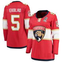 Florida Panthers #5 Aaron Ekblad Women's Home 2024 Stanley Cup Champions Breakaway Red Jersey