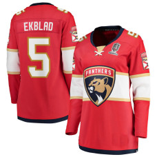 Florida Panthers #5 Aaron Ekblad Women's Home 2024 Stanley Cup Champions Breakaway Red Jersey