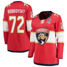 Florida Panthers #72 Sergei Bobrovsky Women's Home 2024 Stanley Cup Champions Breakaway Red Jersey