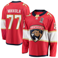 Youth Florida Panthers #77 Niko Mikkola Home 2024 Stanley Cup Champions Breakaway Red Jersey