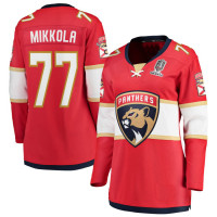 Florida Panthers #77 Niko Mikkola Women's Home 2024 Stanley Cup Champions Breakaway Red Jersey