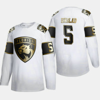 Men's Florida Panthers Aaron Ekblad #5 Golden Edition White Authentic Jersey