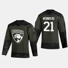 Men's Florida Panthers Alexander Wennberg #21 2020 Veterans Day Authentic Practice Camo Jersey