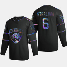Men's Florida Panthers Anton Stralman #6 Iridescent Holographic Authentic Black Jersey