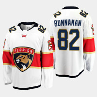Men Florida Panthers Connor Bunnaman #82 Away Player White Jersey