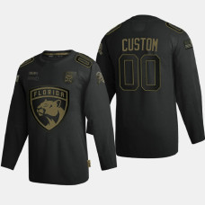 Men Florida Panthers Customized #00 2020 Veterans Day Authentic Black Jersey