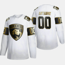 Men's Florida Panthers Customized #00 Golden Edition White Authentic Jersey