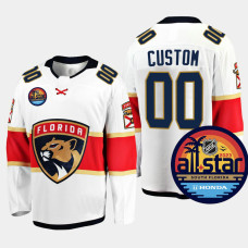 Men Florida Panthers Customized #00 2023 All-Star Away White Jersey