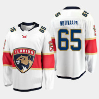 Men's Florida Panthers Markus Nutivaara #65 Away 2020-21 Breakaway Player White Jersey