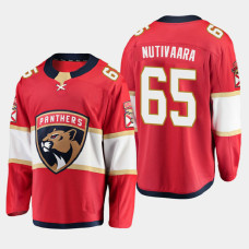 Men's Florida Panthers Markus Nutivaara #65 Home 2020-21 Breakaway Player Red Jersey