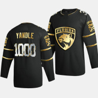 Men Florida Panthers Keith yandle #3 1000-game Milestone Authentic Golden Edition Black Jersey