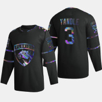 Men's Florida Panthers Keith Yandle #3 Iridescent Holographic Authentic Black Jersey
