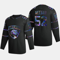 Men's Florida Panthers MacKenzie Weegar #52 Iridescent Holographic Authentic Black Jersey