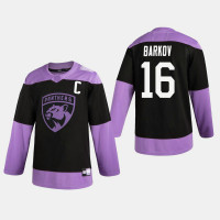 Panthers Aleksander Barkov #16 Hockey Fights Cancer Practice Black Jersey