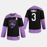 Panthers Keith Yandle #3 Hockey Fights Cancer Practice Black Jersey
