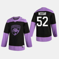 Panthers MacKenzie Weegar #52 Hockey Fights Cancer Practice Black Jersey