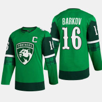 Florida Panthers St. Patricks Day Aleksander Barkov Green Warm-Up Jersey