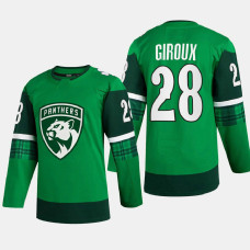 Florida Panthers 2022 St. Patrick Claude Giroux Green Authentic Jersey