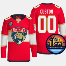 Customized #00 Florida Panthers Red Jersey 2023 All-Star Authentic Pro