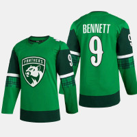 Florida Panthers St. Patricks Day Sam Bennett Green Warm-Up Jersey