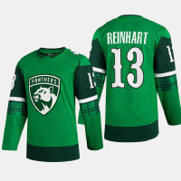 Florida Panthers St. Patricks Day Sam Reinhart Green Warm-Up Jersey
