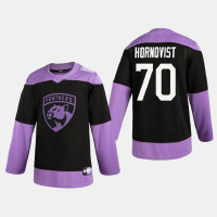 Men's Florida Panthers Patric Hornqvist #70 2020 Hockey Fights Cancer Practice Black Jersey