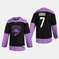 Men's Florida Panthers Radko Gudas #7 2020 Hockey Fights Cancer Practice Black Jersey