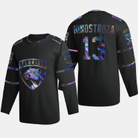 Men's Florida Panthers Vinnie Hinostroza #13 Iridescent Holographic Authentic Black Jersey