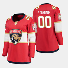Women's Florida Panthers #00 Customized Home Breakaway Player Red Jersey
