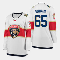 Women's Florida Panthers Markus Nutivaara #65 2020-21 Away Breakaway Player White Jersey