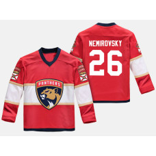 Youth Florida Panthers Retired David Nemirovsky #26 Replica Player Home Red Jersey