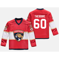 Youth Florida Panthers Retired Jose Theodore #60 Replica Player Home Red Jersey